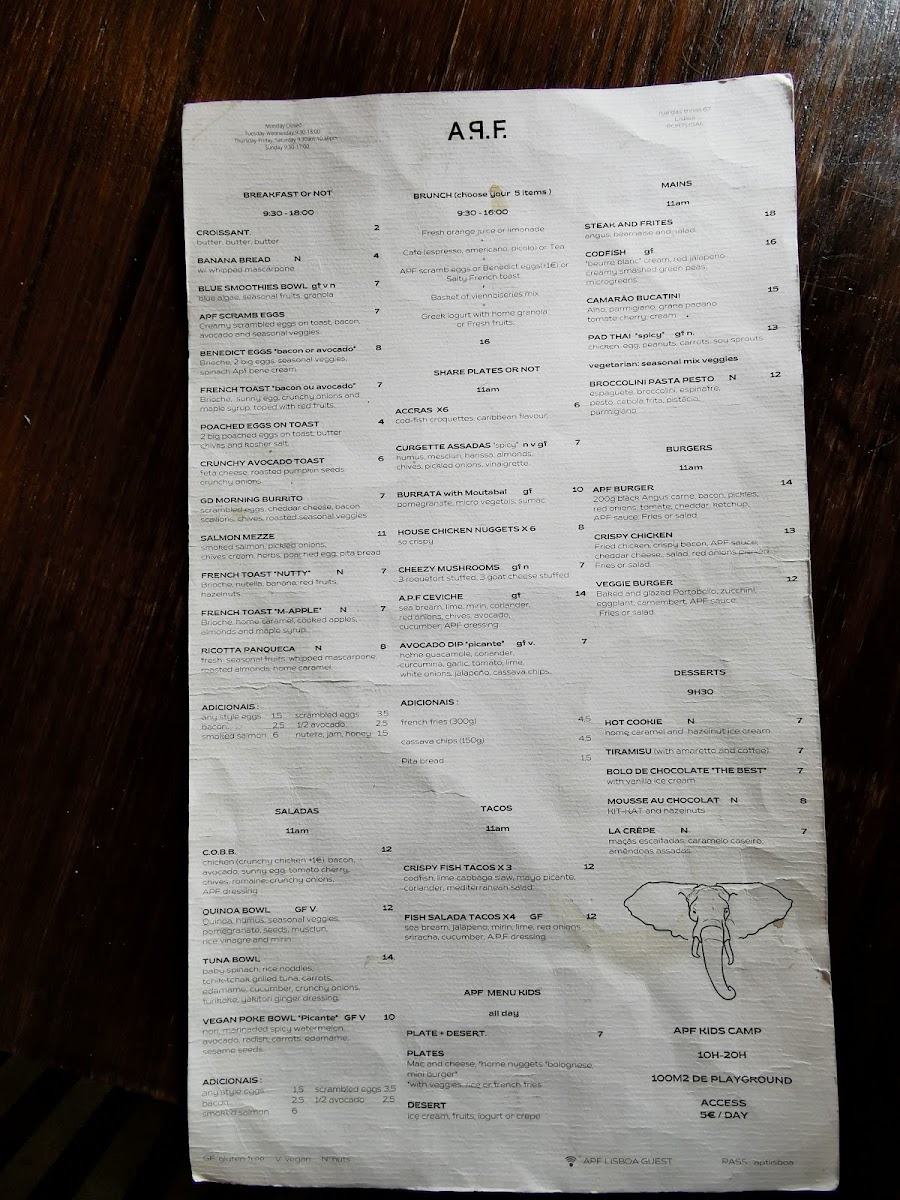 Menu A.p. F. Cafe & Restaurant-10