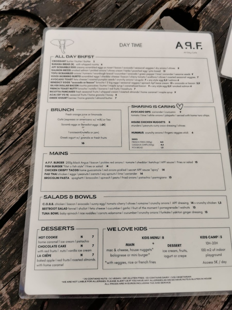 Menu A.p. F. Cafe & Restaurant-6